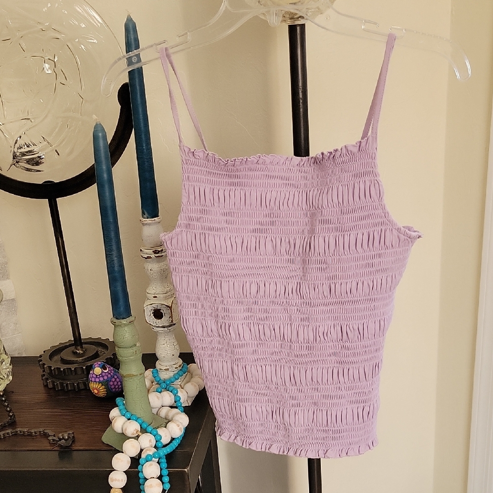 H&M Lavender Smocked Camisole Top